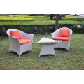 အပြင်ဘက်တွင် Brushed Aluminum UV Wicker Dining Set